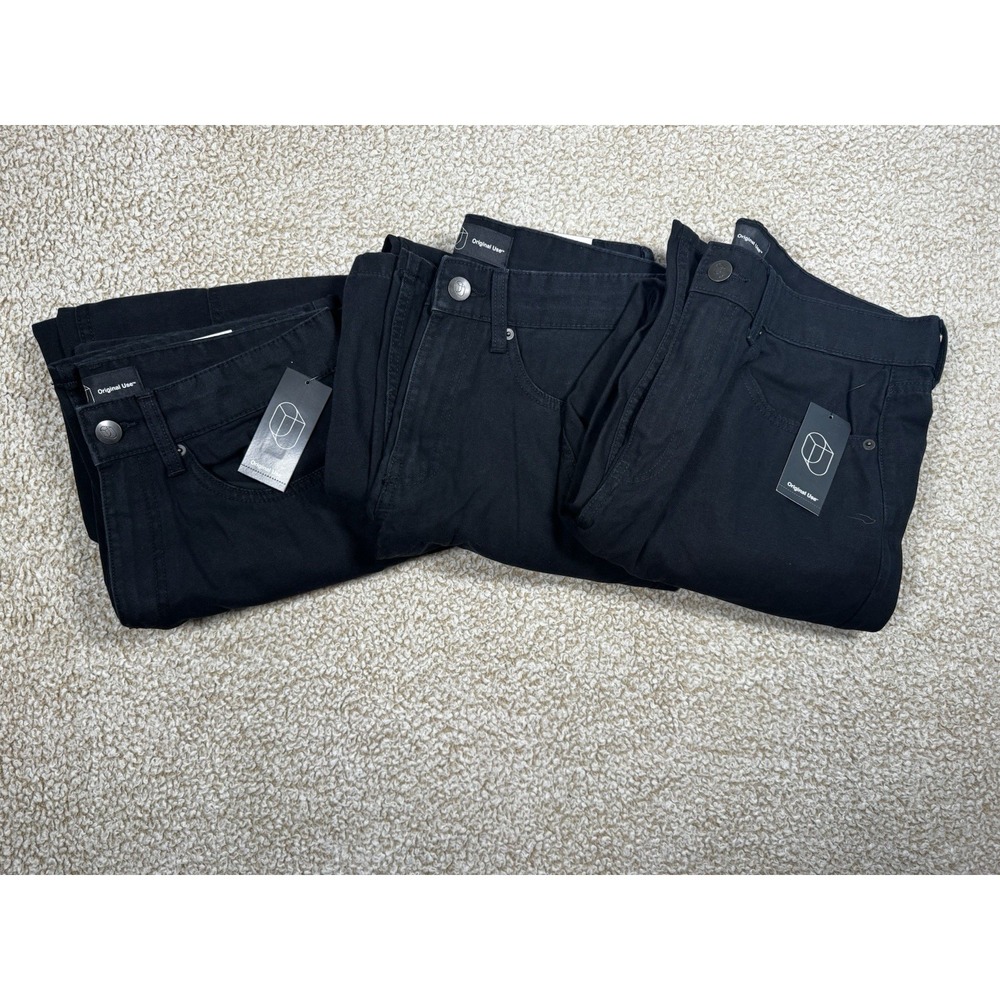NEW Original Use Lot Of 3 Carpenter Pants 30x32 Black Relaxed Fit Double Knee